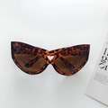 Occhiali da sole cat eye leopardati oversize con dettaglio a cuore e lenti marroni - Stampa leopardata