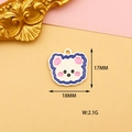 Detailed macro view of a white cartoon bear alloy pendant with 18mm by 17mm dimensions - 19 White Bear Head