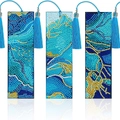 Segnalibri fai-da-te 5D con pittura a diamante, nappe blu e motivi mandala - Stile d'Arte Astratta (SQ-55) / Set di 3
