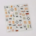 Stickers nail art M-702 avec motifs de chats mignons et chiens orange autocollants - Style De Noeud Papillon Chien Chat Dessin Animé (M-702)