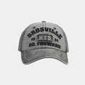 Ricamo dettagliato su cappellino da baseball vintage in cotone lavato con logo Brosville - Regolabile / Nero