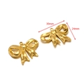 Golden stainless steel bow pendant measuring 30mm by 24mm for DIY jewelry making - 30*24mm Bow 1.7mm Single Hole / Gold