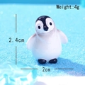 Miniature resin penguin figurine for micro landscapes, size 2.4cm by 2cm, weighing 4g - Fat Penguin with Tilted Head