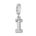 Polished stainless steel letter I pendant charm for DIY necklaces and bracelets - Letter I