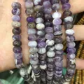 Handheld strands of purple and white natural amethyst abacus beads for DIY jewelry making - 5*8mm (Per Strand) / Purple Crystal