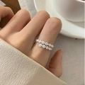 Vintage style 925 sterling silver ring featuring an elegant rose flower pattern - Rose Link Silver Style(JZ0732)