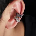 Ear cuff a saetta in metallo nero con cristalli viola e argento con pietre bianche - Zircone Viola + Bianco (1 per tipo) / Mix Nero e Argento