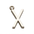 Polished silver stainless steel alphabet letter X pendant necklace for women - Steel X (With Chain) / Silver-Letter X