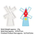 Windmill shaped silicone mold for fondant and clay with a colorful sample model - 2# Windmill (17-395) / Gray