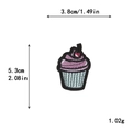 Écusson brodé cupcake avec cœur, taille 3,8x5,3cm pour décoration textile à faire soi-même - GZ-4508 Donut Rose