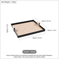 Vassoio portaoggetti quadrato in pelle intrecciata beige con cornice in metallo nero - Quadrato (Beige)