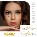 Face stickers with gold freckles and multi-color stars for festival makeup party - VS002 (Colorful Star Moon Dots)