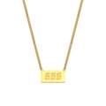 Collar de acero inoxidable chapado en oro de 18K con colgante de número ángel 666 - Collar Con El Número De Ángel 666