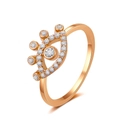 Elegant rose gold open ring featuring a sparkling cubic zirconia evil eye design - KC Gold Evil Eye