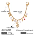 Ciondolo per borsa in acciaio inossidabile dorato con motivi marini e conchiglie, 30cm - Ciondolo in Acciaio Inossidabile Oro Tema Oceano (JDP0304017)
