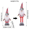 Christmas gnome plush with telescoping legs, adjustable height from 45cm to 60cm - Knit Hat Gray Boot Santa / Red Gray Snowflake