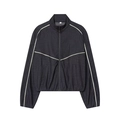 Dark grey oversized tracksuit jacket with white piping details on sleeves and stand collar - XS / Tops