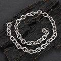 Classic 12mm silver stainless steel O-chain necklace with T-bar toggle clasp on charcoal - 16 Inch (Approx 41cm) / Silver