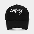 Berretto da baseball nero classico con ricamo Wifey bianco per coppie all'aperto - Regolabile / Wifey Nero