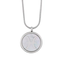 Silberne Edelstahl Pisces Sternzeichen Kette mit rundem Perlmutt Anhänger für Damen - Fische
