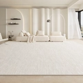 Alfombra de salón texturizada en blanco crema con tela impermeable y resistente a manchas - 120×160cm / Puro Uno