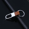 Premium Herren-Leder-Schlüsselanhänger mit silbernem Metallhaken und braunem Lederteil - GX-171 Braunes Leder