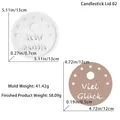 Moule en silicone et couvercle de bougeoir rond avec relief étoile et texte Viel Glück - Couvercle de Bougeoir 02-Viel Glück