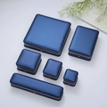 Navy blue matte jewelry gift boxes with gold trim for rings and necklaces - Royal Blue