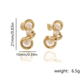 Luxe 18K gold plated multi-layer hoop earrings with white pearls and measurements - Style 5-Wrapped Triple Pearl