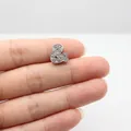 Silver '&' character charm with embedded white rhinestones for 8mm DIY wristbands - Ampersand