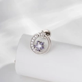 Silver micro-set star stud earring featuring purple star gemstone and clear zircons - Blue Purple (Single)