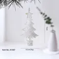 Iridescent acrylic Christmas tree ornament, 15cm height, textured surface for festive decor - Iridescent Christmas Tree