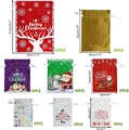 Christmas gift drawstring bags set in various sizes and festive colors for holiday decoration - 33 Pcs Set