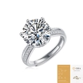 S925 silver moissanite ring with six-prong setting and GRA certificate overview - 5 Carat Stone Style (With GRA Certificate & Box)