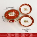 Christmas ceramic tableware set in festive gift box with santa claus illustrations - 8-inch Soup Plate Gift Box Set (2 pieces per set)