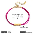 Rosa Kordelarmband mit goldenen LOVE-Perlen aus poliertem Edelstahl für Damen - LOVE Brief Rosa Seil Stil (JDB0205048)