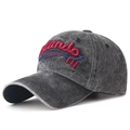 Berretto da baseball vintage grigio scuro lavato con logo Mlando Original 01 - Regolabile / Nero