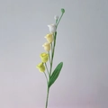Handmade crochet lily of the valley flower in white and yellow tones on green stem - Single Stem Finished / Gradient Green