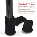 Black knitted chair leg floor protector for 6-18cm perimeter furniture legs - Fits Perimeter 6-17cm / Black Padded
