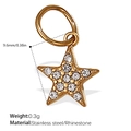 18K gold plated stainless steel star pendant with sparkling rhinestones DIY accessory - Micro Inlaid Five Pointed Star Style (PJ532WEG)