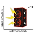 Cartoon speaker embroidered iron-on patch for jackets and hats with dimensions - Speaker Style 3