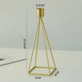 Nordic gold geometric metal candle holder with 23.5cm height for minimalist home decor - Large Version / Gold