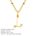 Elegante collana in acciaio inossidabile placcato oro 14K con iniziale L e cuore - Lettera L / Oro