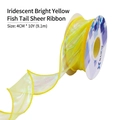 Bright yellow iridescent fishtail ribbon with wavy edges for floral and gift wrapping - Bright Yellow