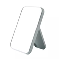 Gray rectangular folding makeup mirror with adjustable stand on a white background - Large / Blue