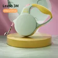 3M retractable pet leash in yellow-green finish with bone relief for small dogs - 3m / Green Yellow