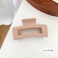 Matte lachsrosa Haarklammer im rechteckigen Design mit 8,5 cm Größenmarkierung - 8.5cm / Matt Hellrosa