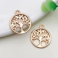 KC gold vintage life tree hollow metal pendant for DIY jewelry making and crafting - 1 Piece/Pack (15.7x18.2mm)