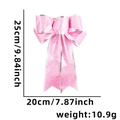 Fiocco natalizio rosa glitterato 25x20cm per la decorazione festiva dell'albero - Rosa