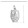 Stainless steel owl pendant connector for DIY jewelry, silver finish, size 13.5x24mm - Owl-Silver (13.5x24mm) / 5 Pcs/Pack